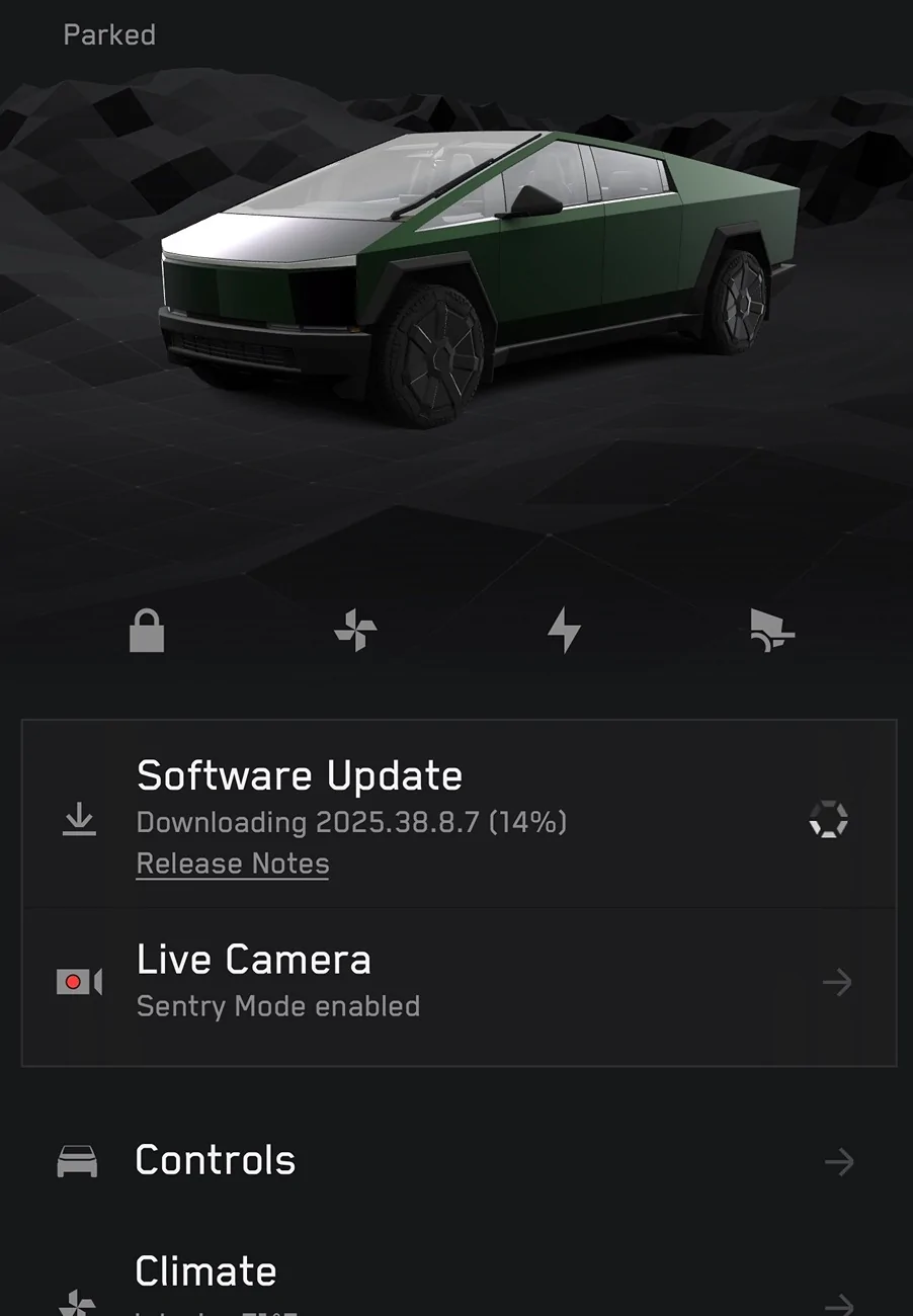 Tesla Cybertruck FSD v14.1.7 rolling out to all Cybertruck owners! Update yours yet?? IMG_2828