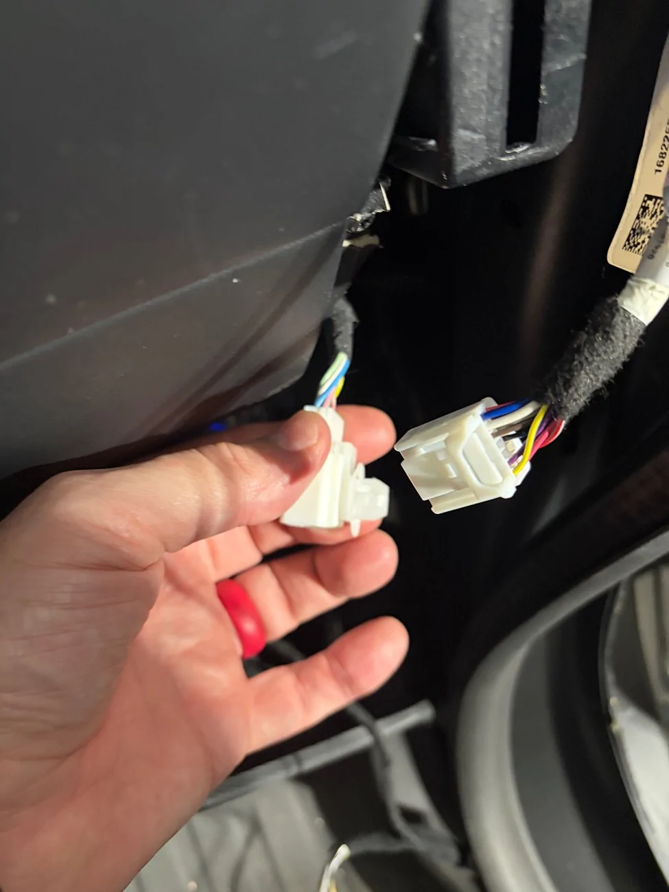 Tesla Cybertruck Installing dash screen and streaming rearview mirror IMG_4358