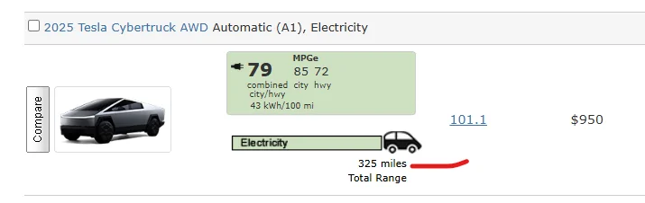 Tesla Cybertruck What's Your Rated 100% Range? (Vote in Poll) 1763093990133-ek