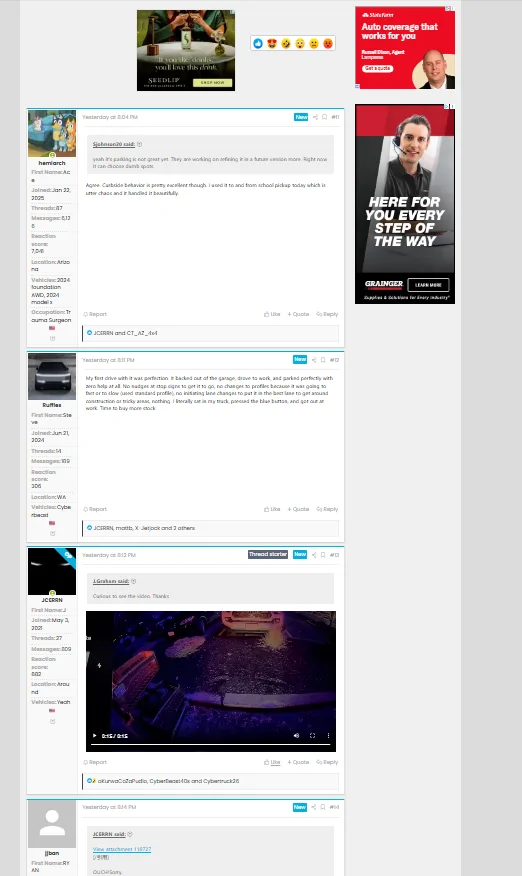 Tesla Cybertruck First drive on v14… speeding then hit a shopping car while parking 1763125782589-x