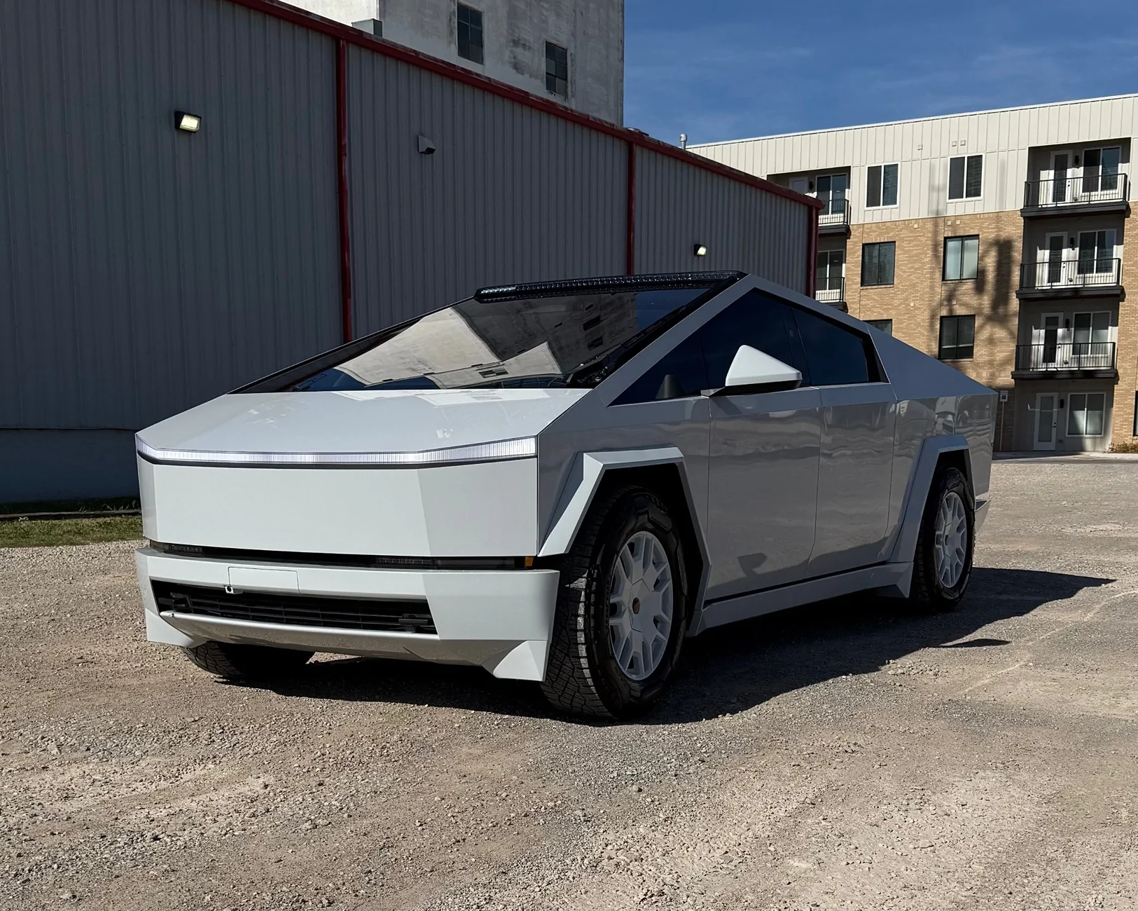 Tesla Cybertruck Cybertruck wrapped in TWRAPS Volcanic Gray PPF 1