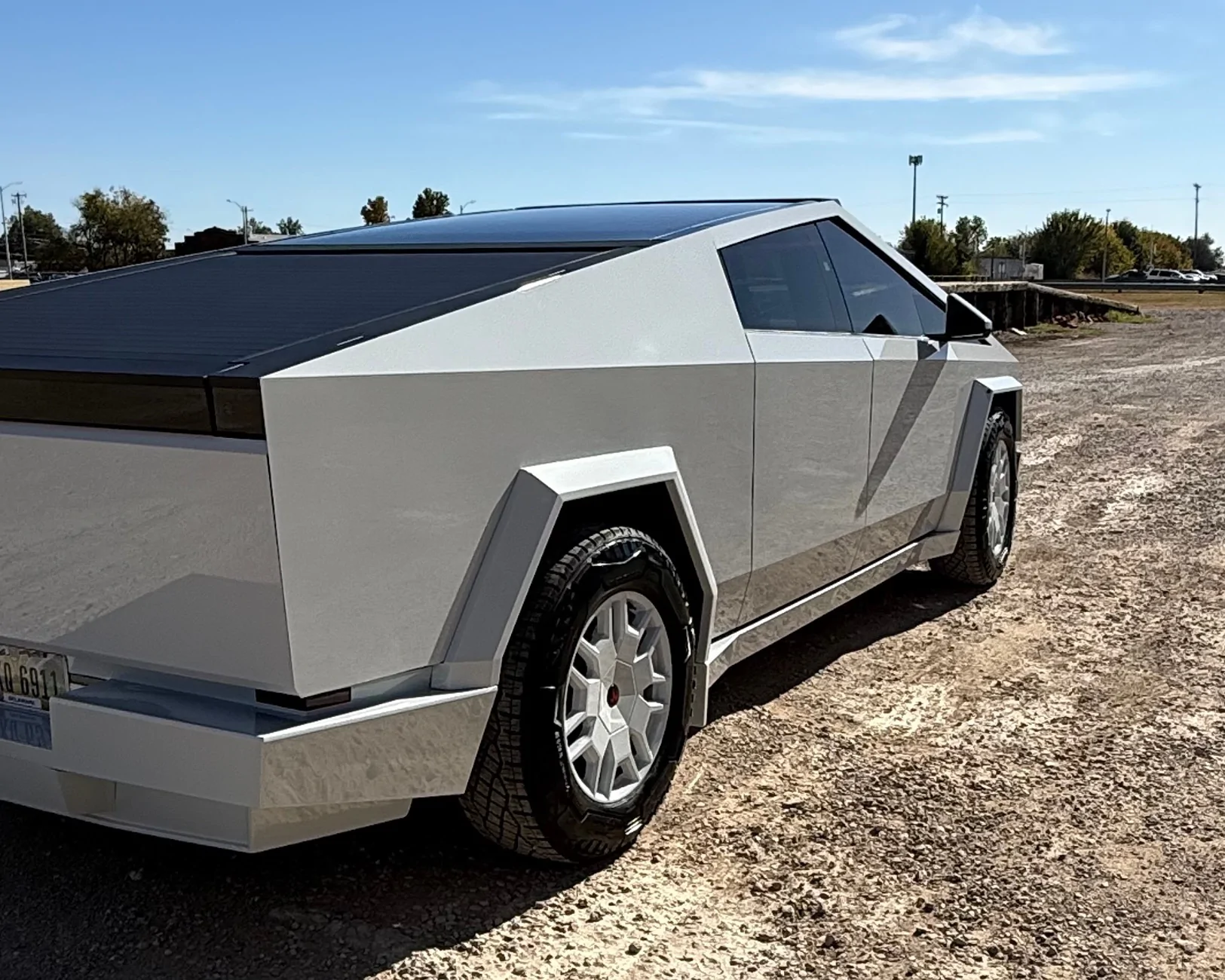 Tesla Cybertruck Cybertruck wrapped in TWRAPS Volcanic Gray PPF 5