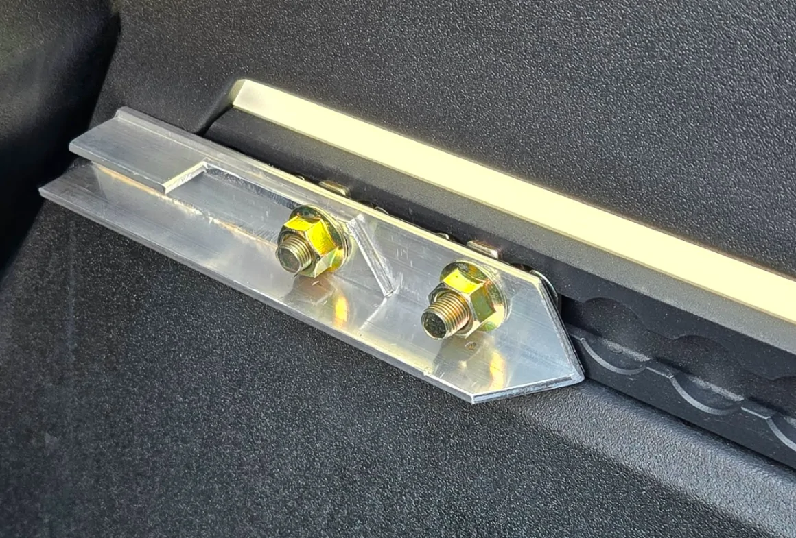 Tesla Cybertruck DIY Cybertent L-Track brackets diy cybertent front l-track bracket