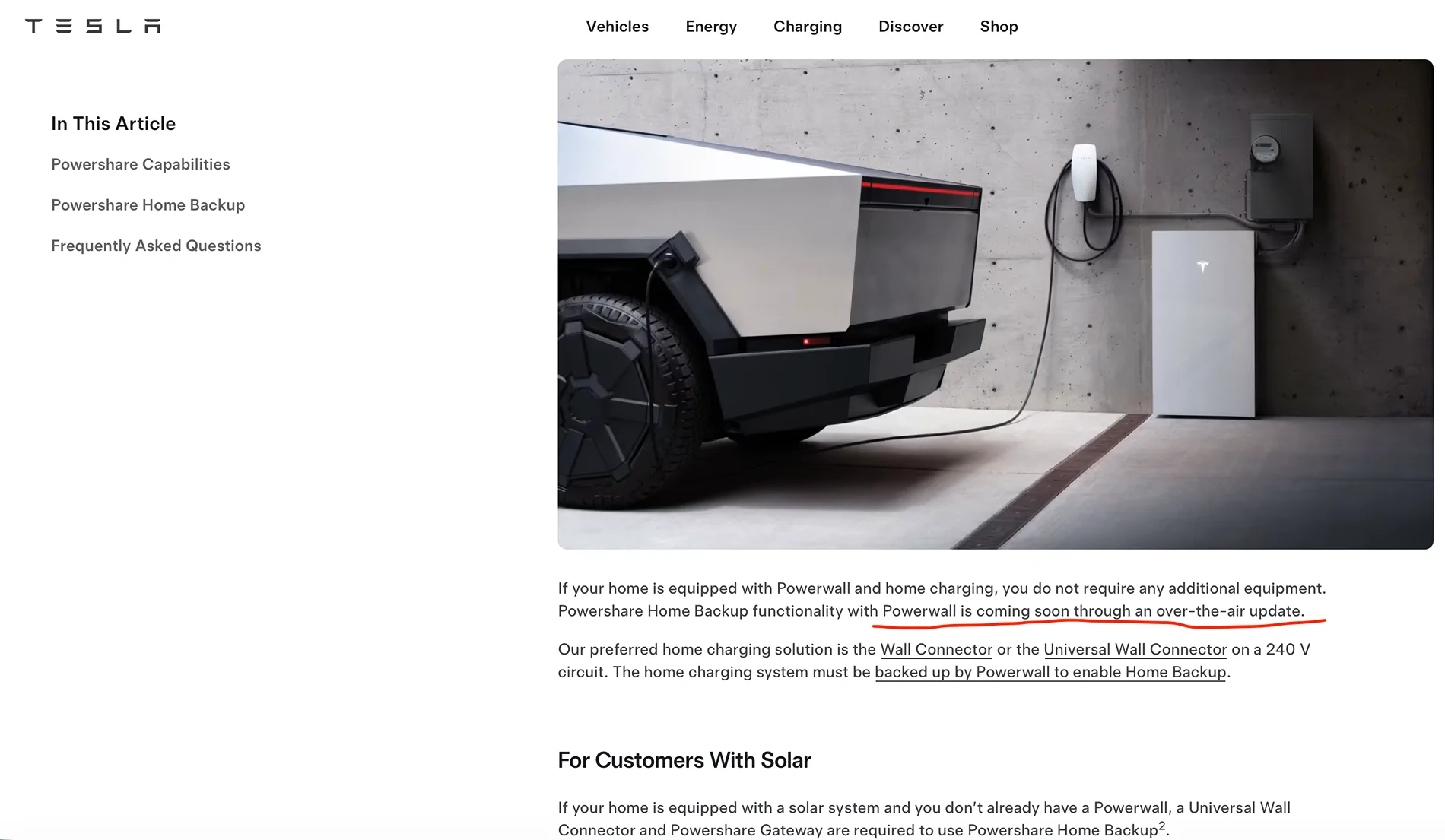 Tesla Cybertruck Powershare for Powerwalls update due soon Screenshot 2025-11-15 at 2.09.01 PM