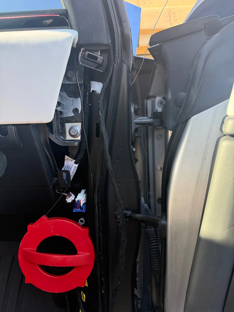 Tesla Cybertruck Split the 48v power line to a 12v socket in frunk. It now powers the console fridge INSIDE cabin 😎 IMG_7321