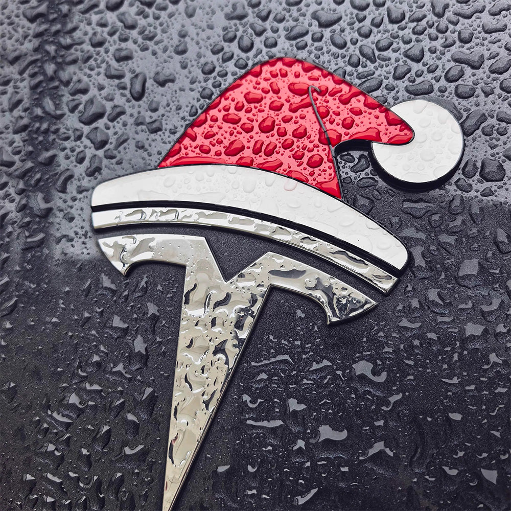 Tesla Cybertruck Deck Your Tesla in Holiday Cheer | Christmas Santa-Hat Emblem for Model S/3/X/Y & Cybertruck! _3DWaterproofHolidayDecorforModelS3XY_Cybertruck_6