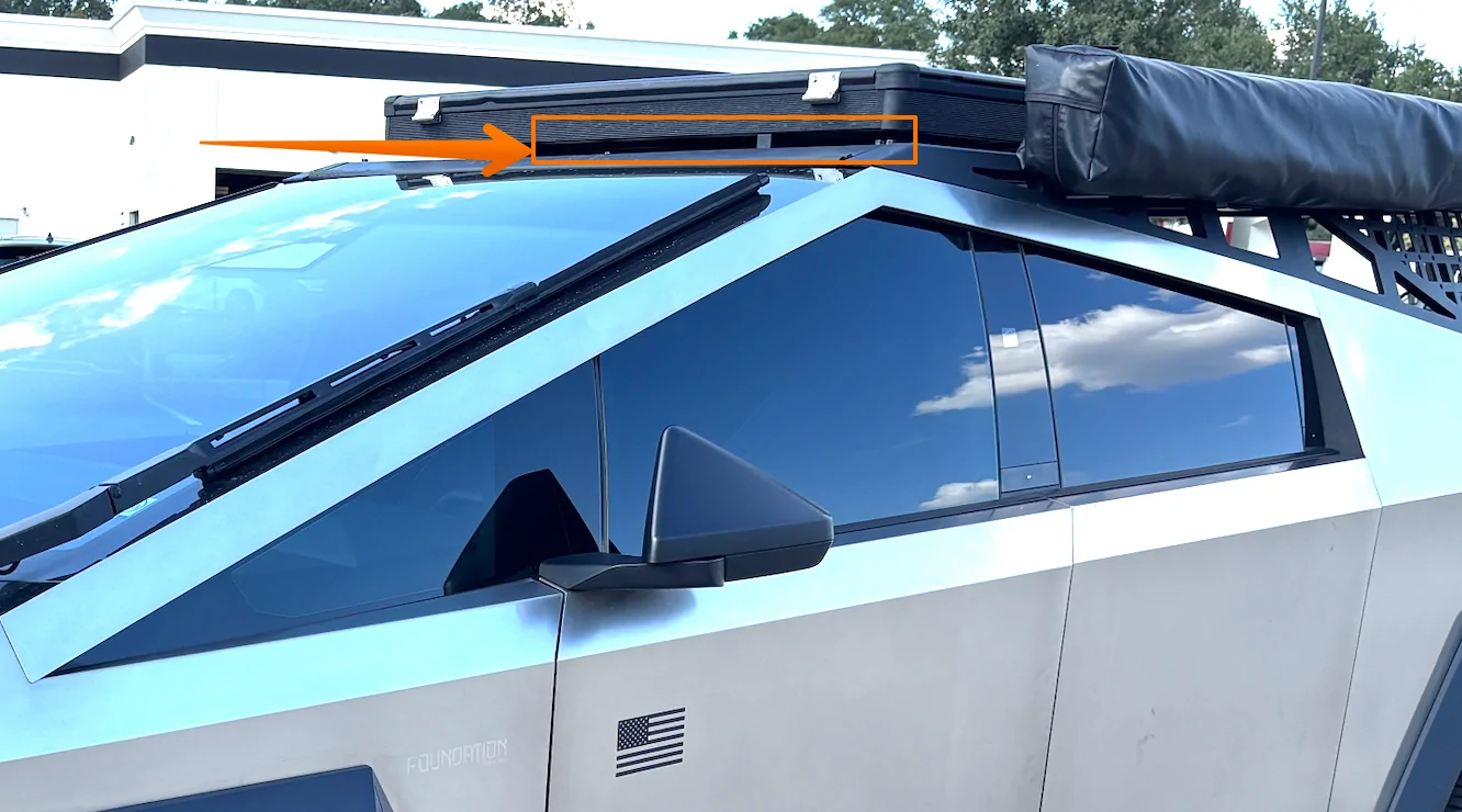 Tesla Cybertruck Roof Rack, Tent, Awning, and Wind Fairing setup on my Cybertruck under