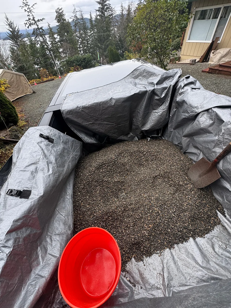Tesla Cybertruck Daily random Cybertruck photos thread - Post Yours! 📸 🤳 Pea Gravel Winter Driveway 877