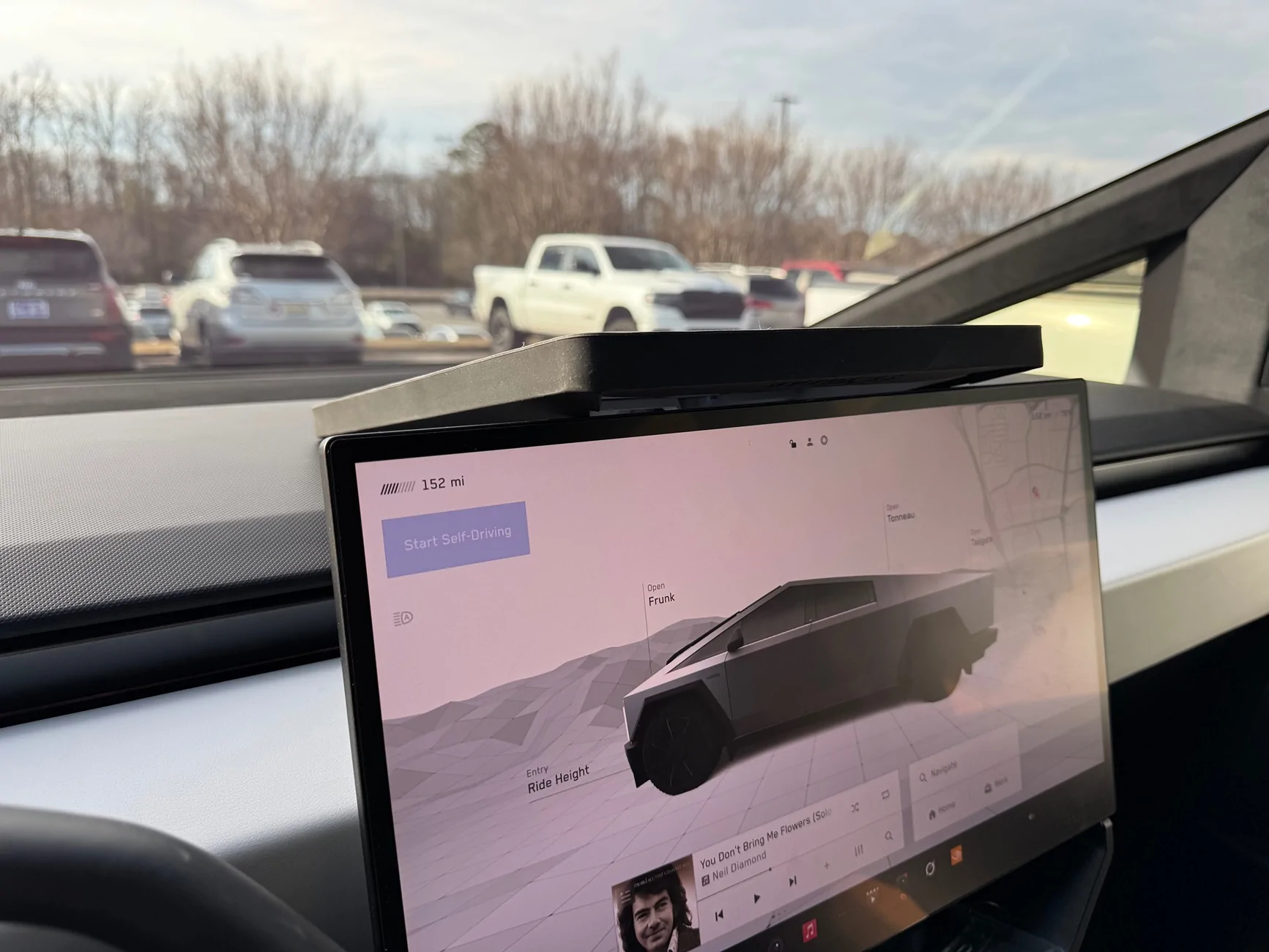 Tesla Cybertruck Very simple quick Starlink mini mount IMG_2703