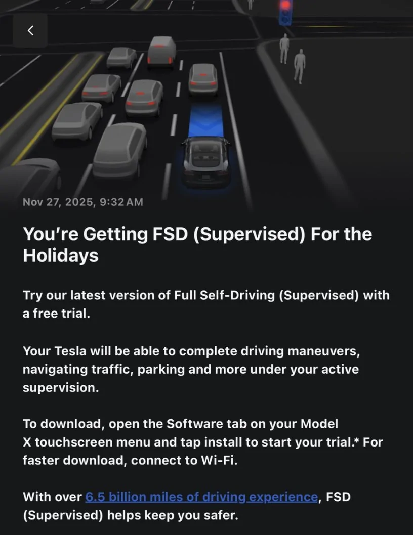 Tesla Cybertruck FSD 30-day free trial offer to all 1.5M Tesla owners not already using FSD G6xNOUrWkAEpPMY