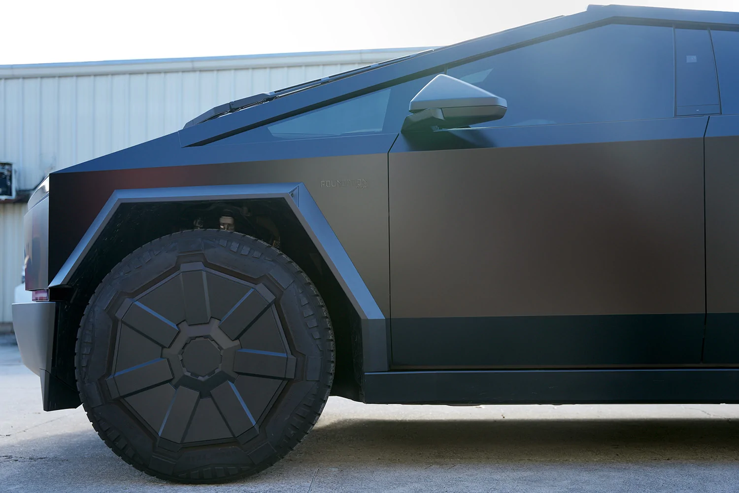 Tesla Cybertruck Satin Black Vinyl Wrapped Cybertruck + Gloss black badges by TESBROS / DIY Wrap Club Satin Black Vinyl Wrapped Cybertruck + Gloss black badges by TESBROS : DIY Wrap Club 1