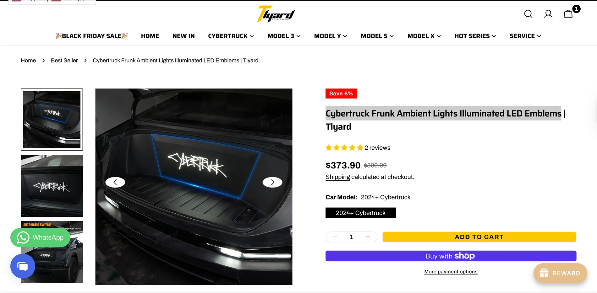 Tesla Cybertruck Cybertruck Frunk Ambient Lights Illuminated LED Emblems - Brand New $225 Screenshot 2025-11-29 at 6.42.53 PM