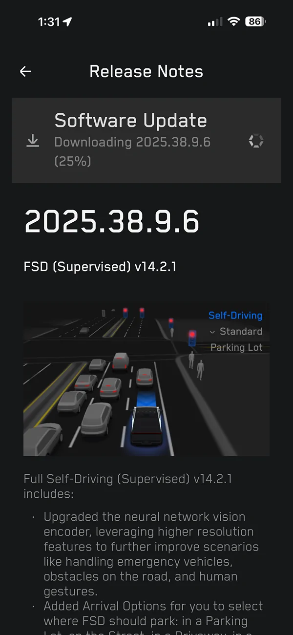 Tesla Cybertruck FSD 14.2.1 (Update 2025.38.9.6) Rolling Out IMG_0303