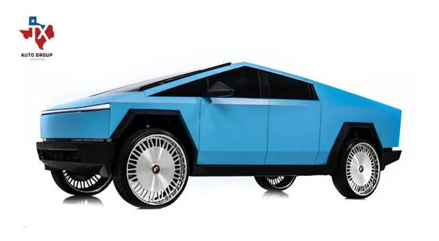 Tesla Cybertruck Do You Always Wrap Door Jambs? CT Blue Sky - Overview Front Driver Side 