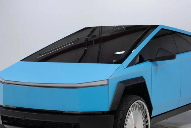 Tesla Cybertruck Do You Always Wrap Door Jambs? CT Blue Sky - Overview Front Detail 