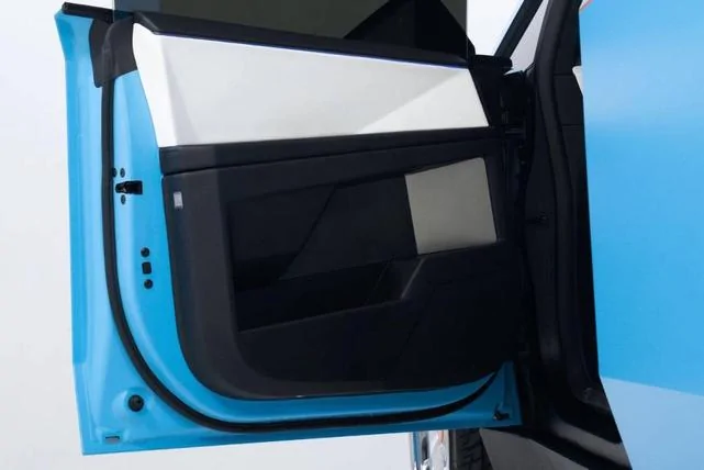 Tesla Cybertruck Do You Always Wrap Door Jambs? CT Blue Sky - Rear Driver 