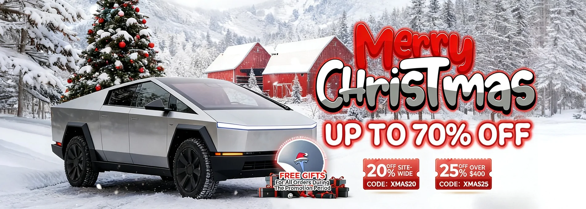 Tesla Cybertruck 🎄 Yeslak Christmas Sale — Up to 70% OFF! 🎁 -1
