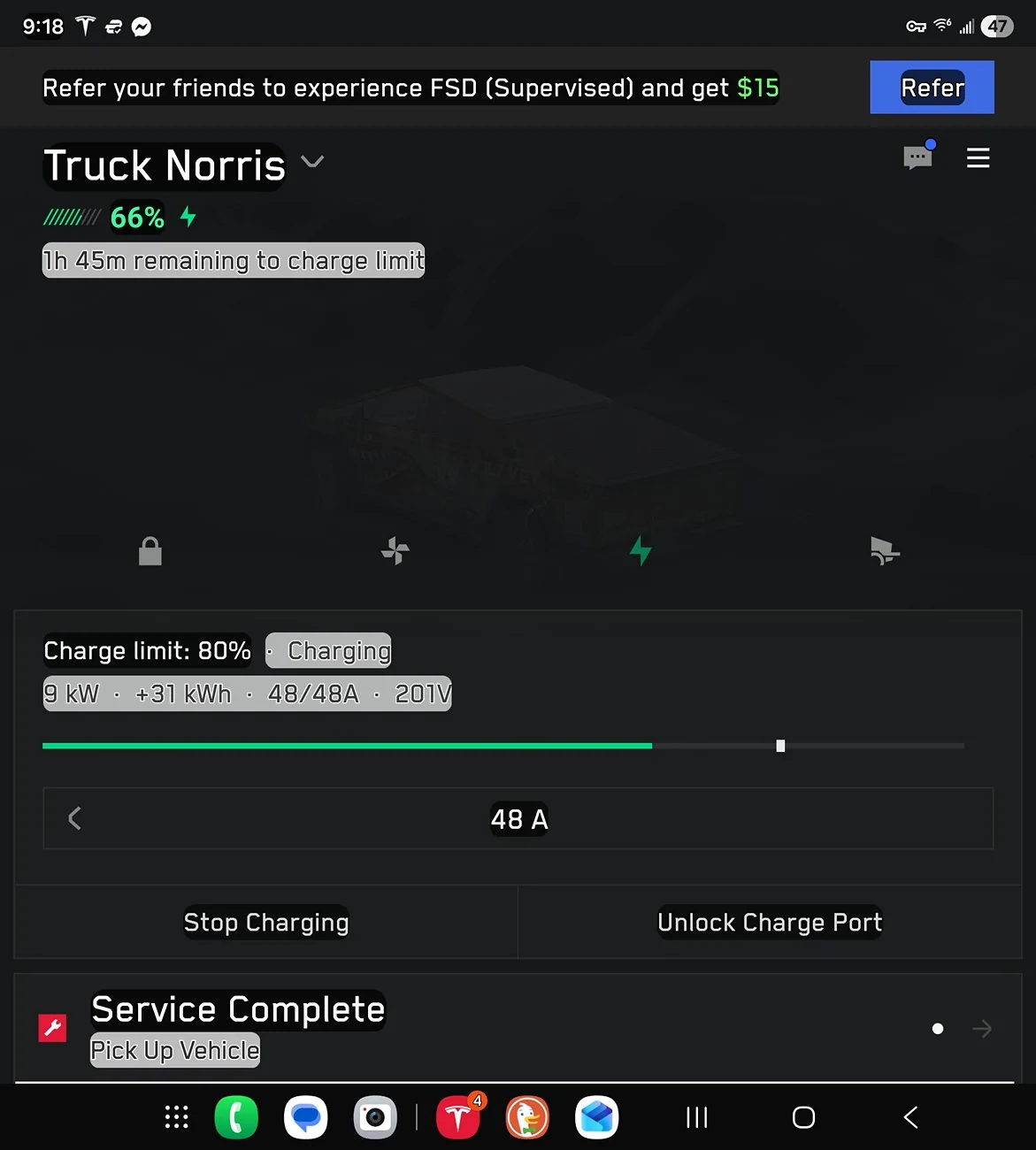 Tesla Cybertruck Charging reduced to 24 A. Screenshot_20251204_211845_Tesla