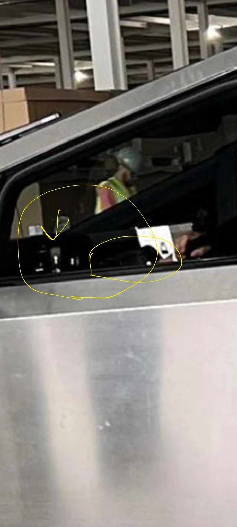 Tesla Cybertruck Instrument Cluster Display + Auto Shift Out Of Park + Steering Yoke confirmed in new Cybertruck pics @ Giga Texas FJ6n4r8XIAIuZh6