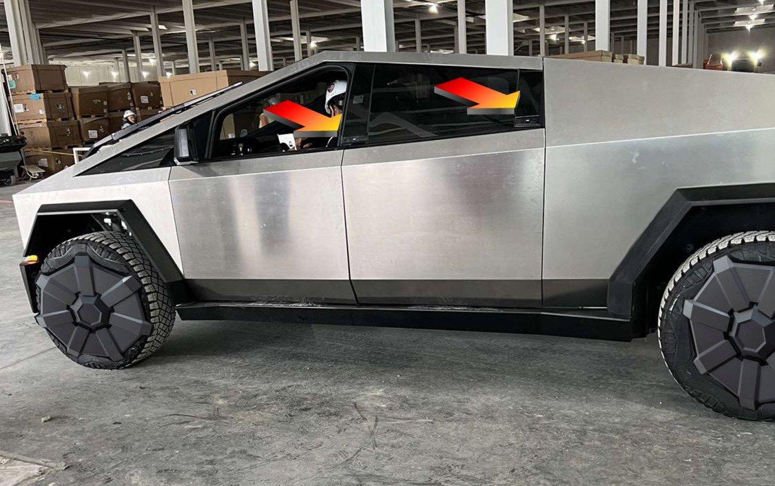 Tesla Cybertruck Instrument Cluster Display + Auto Shift Out Of Park + Steering Yoke confirmed in new Cybertruck pics @ Giga Texas doorbuttons