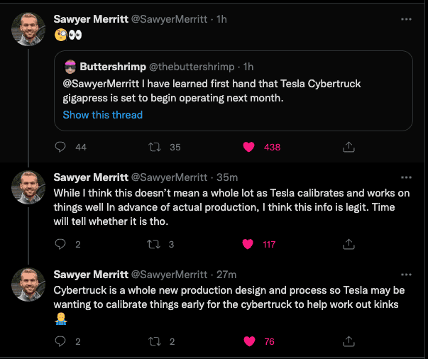 Tesla Cybertruck Rumor: Cybertruck Gigapress set to begin operating next month! 1643142988848