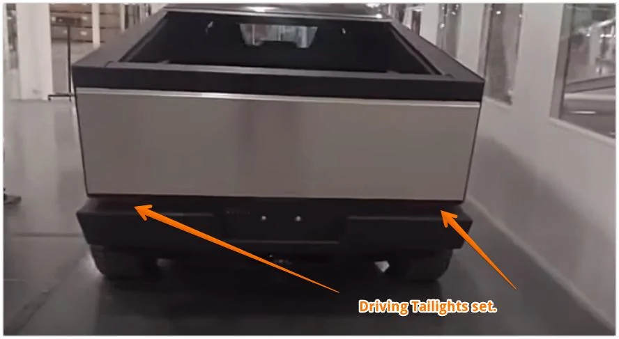 Tesla Cybertruck Leak images of Cybertruck analysis Tail Gate Lights Cybertruck tail lights lower