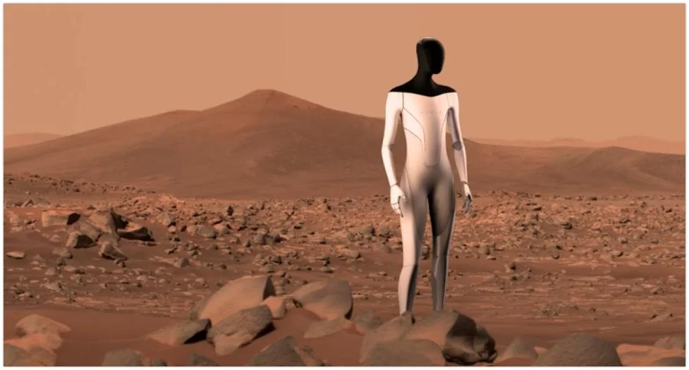 Tesla Cybertruck Tesla Optimus Bot first Colony on Mars bot on mars