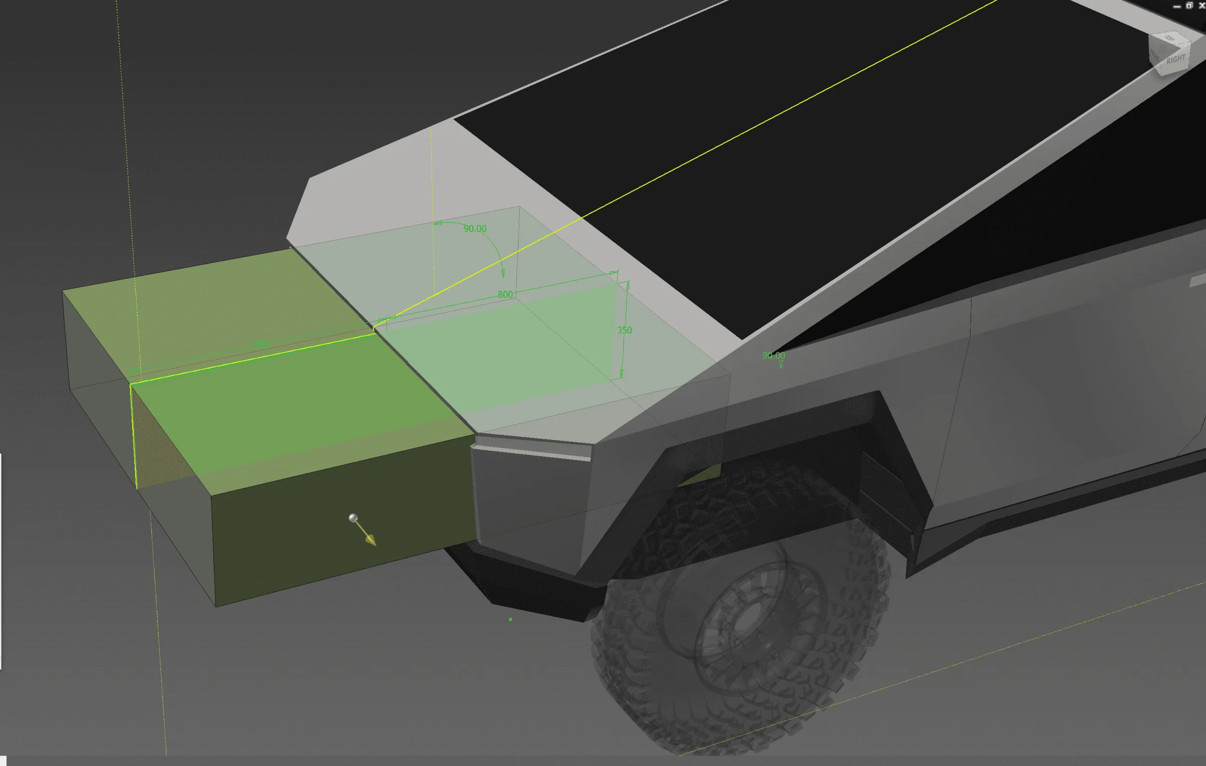 Tesla Cybertruck Side sail area? Frunk Drawer 1
