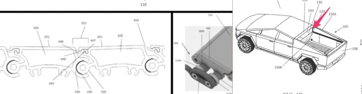 Tesla Cybertruck Folding rear seats (& center seat) confirmed in new Cybertruck patent! Points to possible pass through? 1645330686854