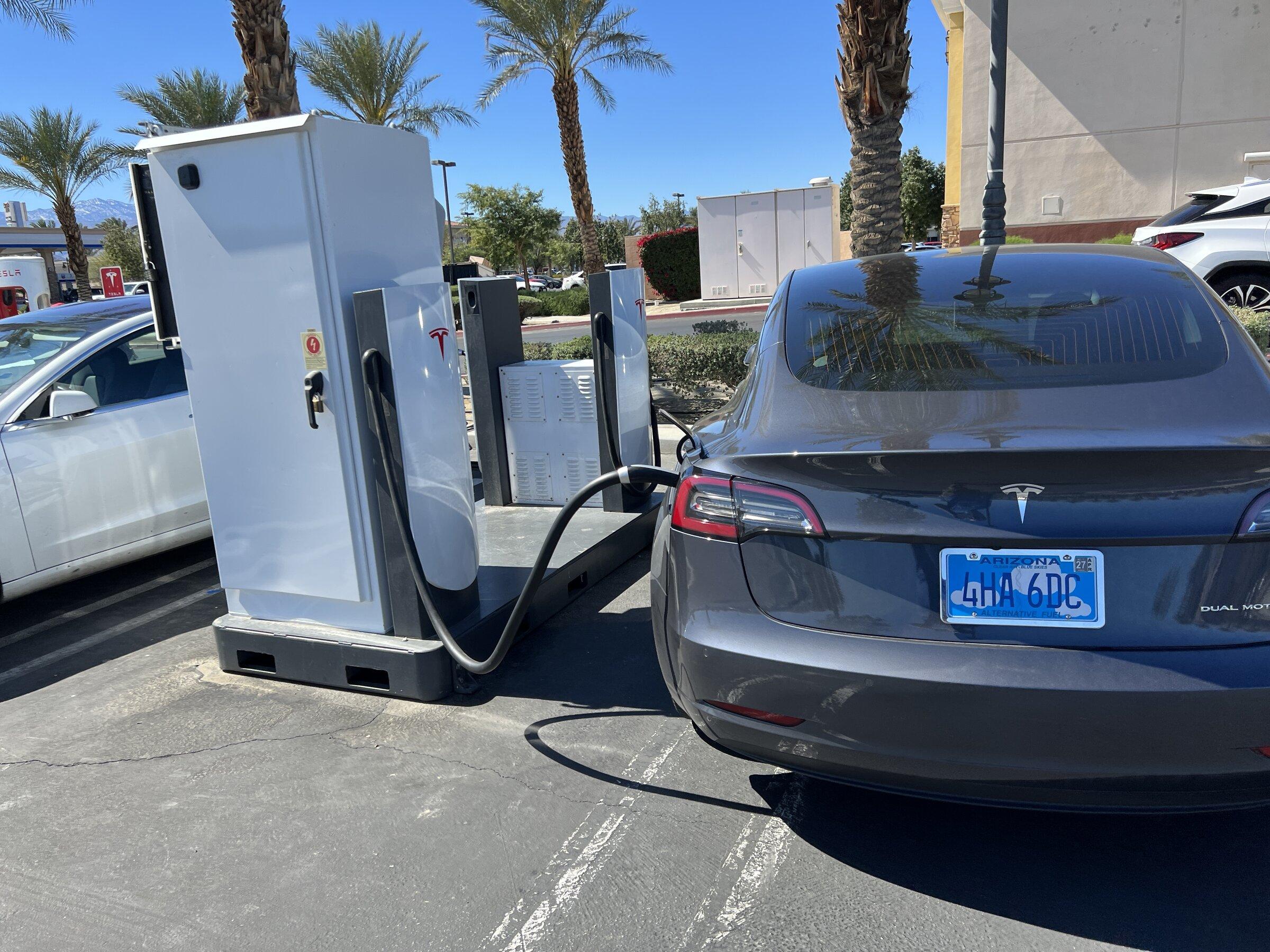 Tesla Cybertruck Pull-through Supercharger, and leaving home without a safety net (charge cord) 1646177329438