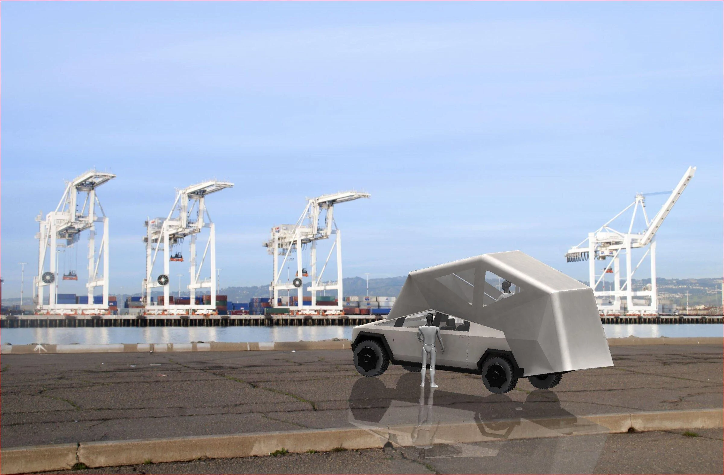 Tesla Cybertruck Cyber Camper concept for Cybertruck Reckon_they're_friendly