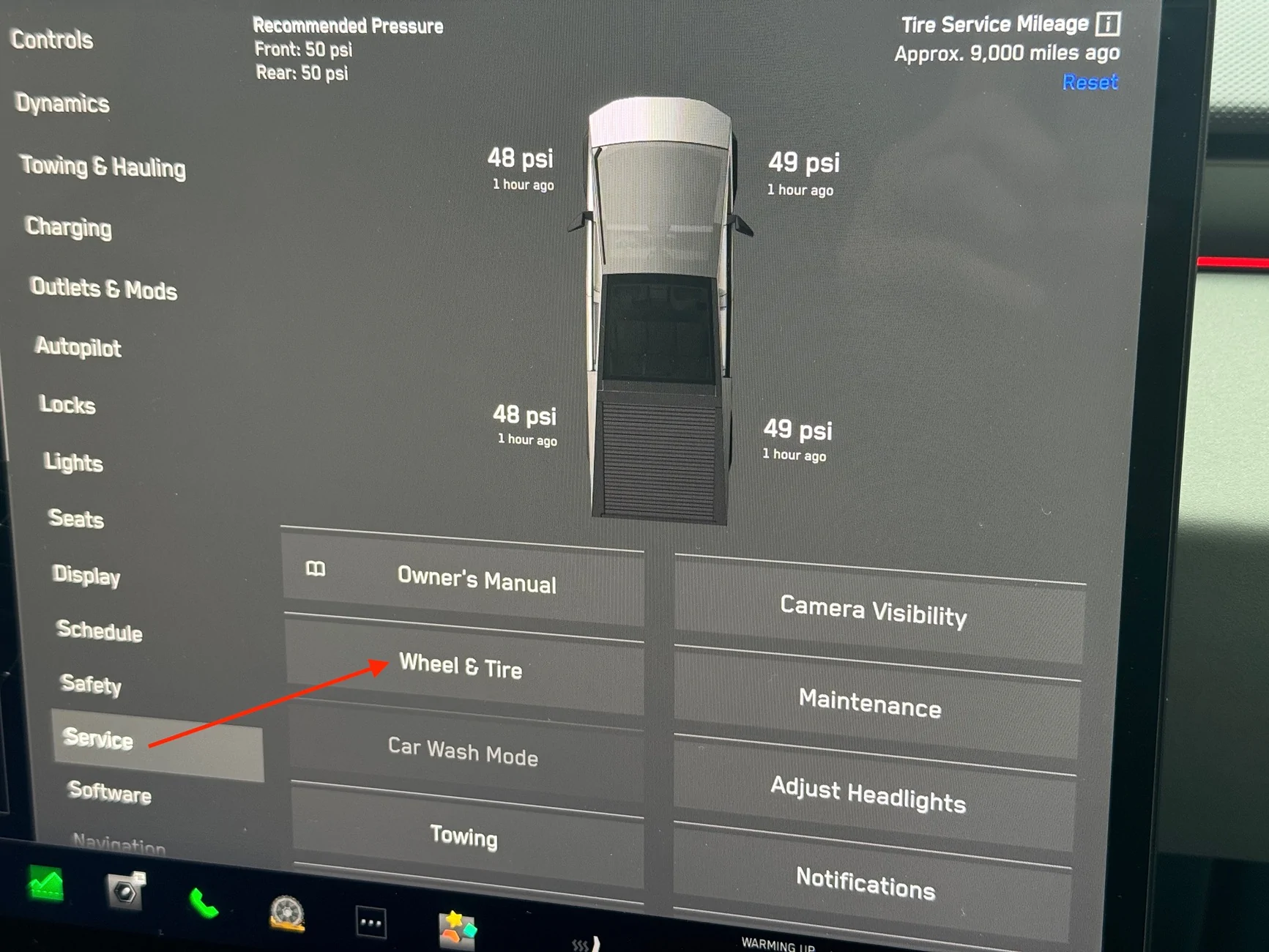 Tesla Cybertruck How can we adjust settings for aftermarket tire size IMG_0204