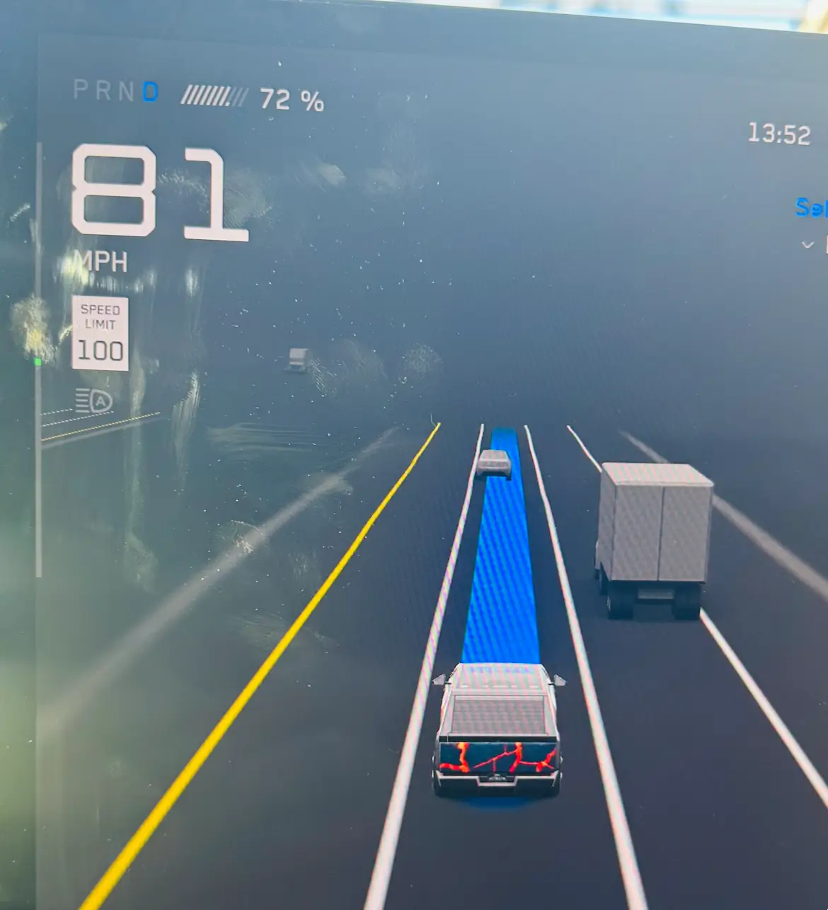 Tesla Cybertruck FSD's reading of speed limits might be a little off 1765254084503-qr
