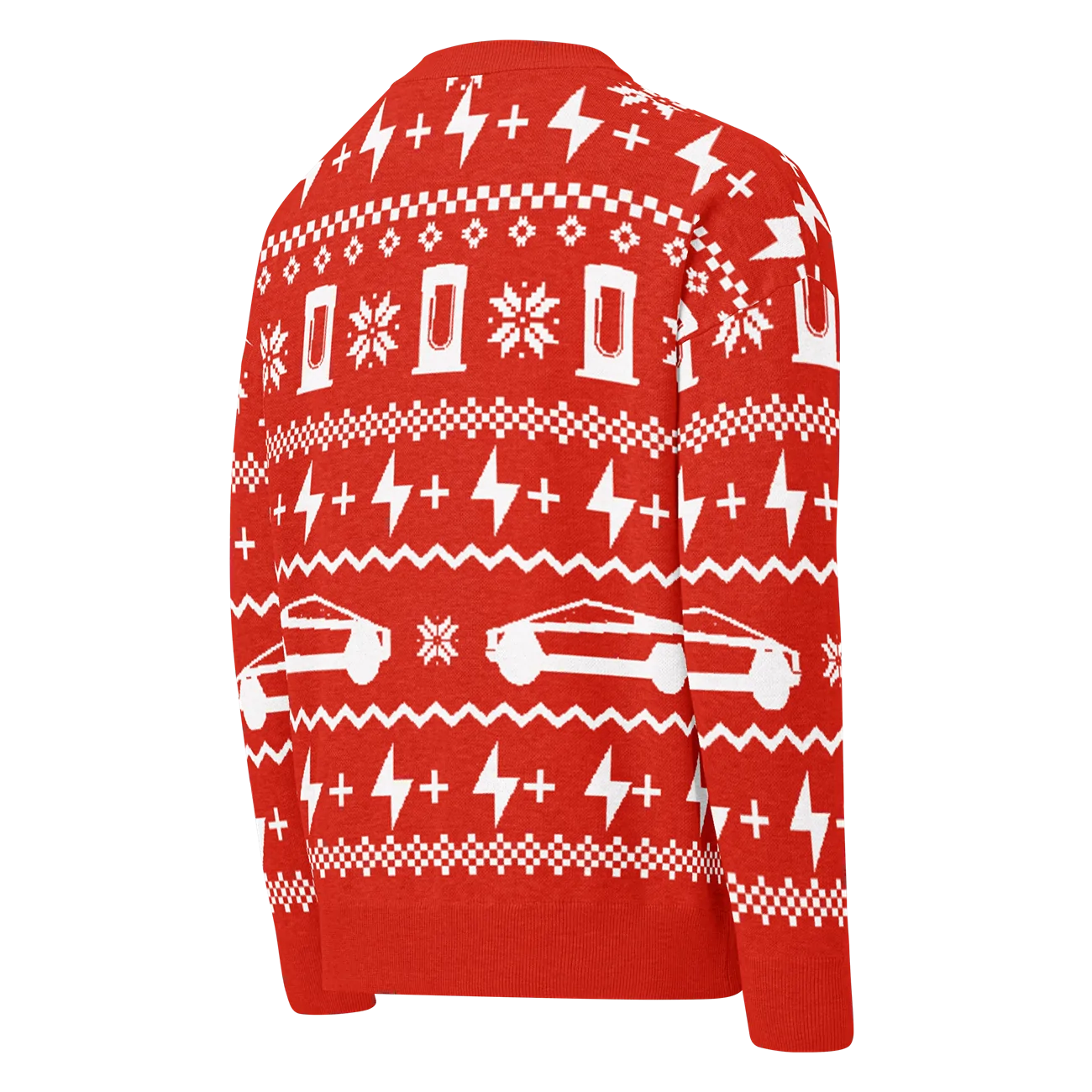 Tesla Cybertruck Get Your Cybertruck Optimus Holiday sweater!! relaxed-fit-knitted-crew-neck-sweater-custom-m-back-693875079c057