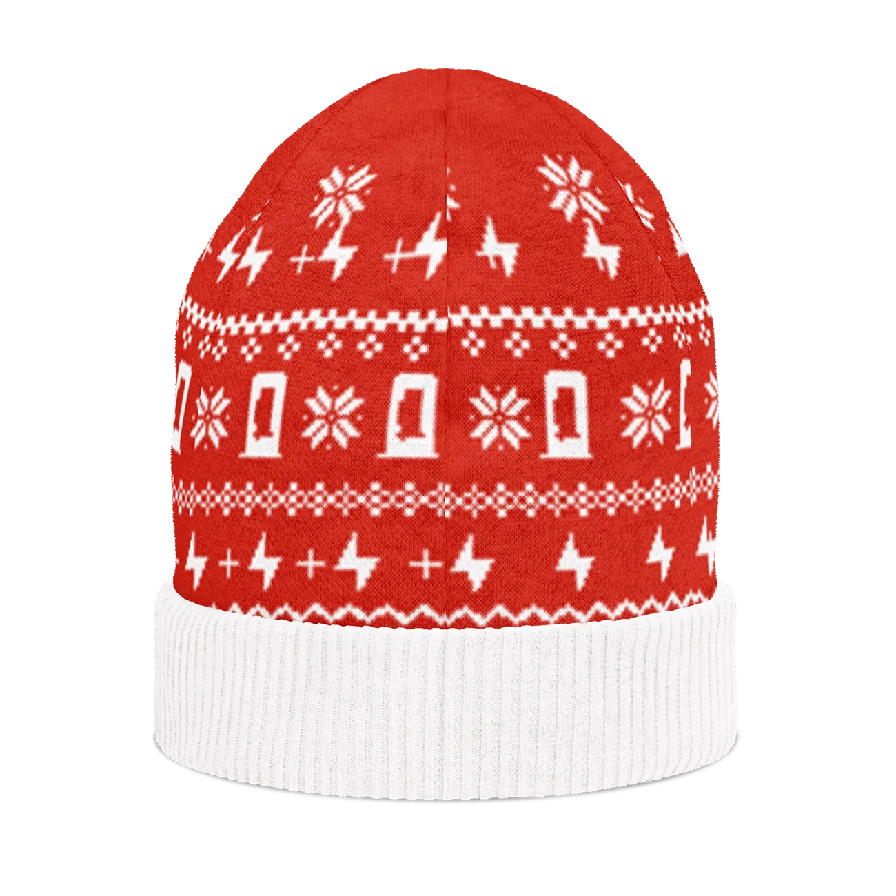 Tesla Cybertruck Get Your Cybertruck Optimus Holiday sweater!! knitted-beanie-custom-back-6939329b9d7b9