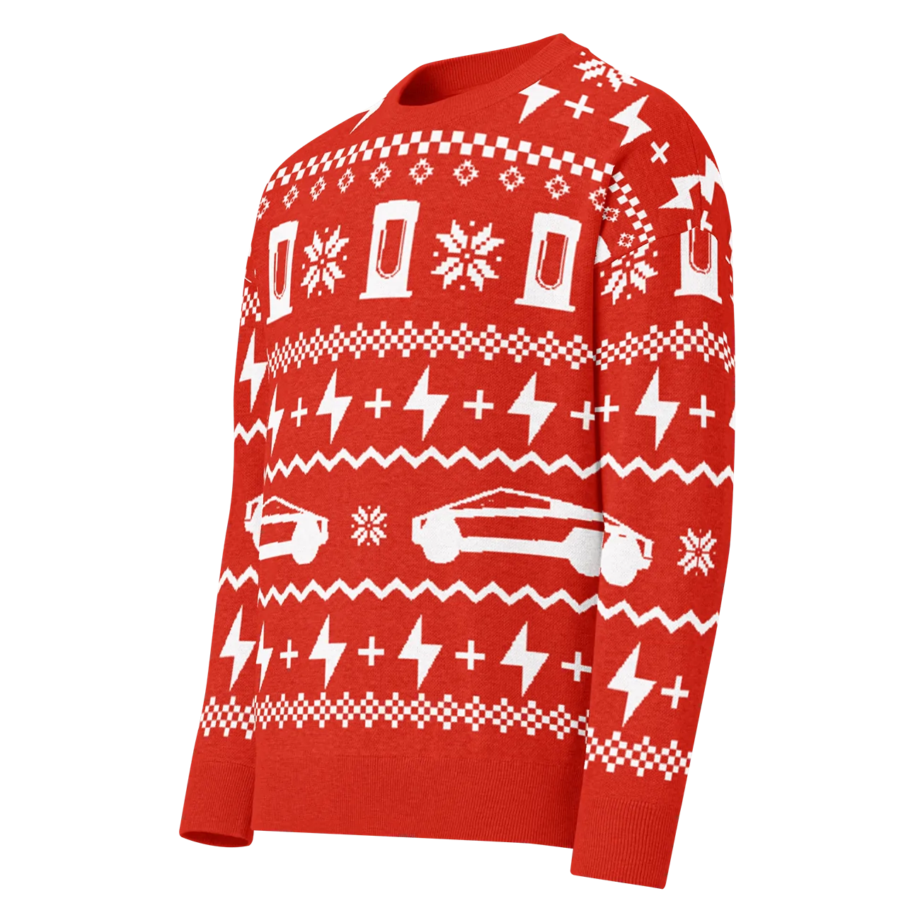 Tesla Cybertruck Get Your Cybertruck Optimus Holiday sweater!! relaxed-fit-knitted-crew-neck-sweater-custom-m-front-693875079b4c
