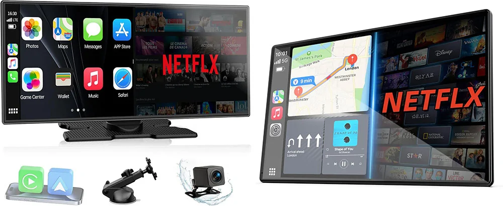 Tesla Cybertruck New: LAMTTO Wireless CarPlay / Android Auto screen transforms your vehicle into an entertainment hub & smart cockpit carplay edited
