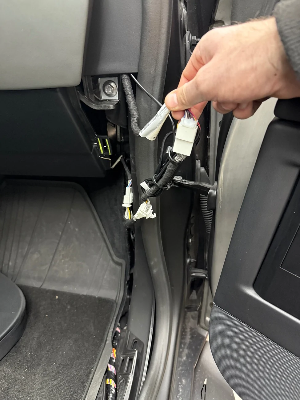 Tesla Cybertruck Installing dash screen and streaming rearview mirror IMG_8943