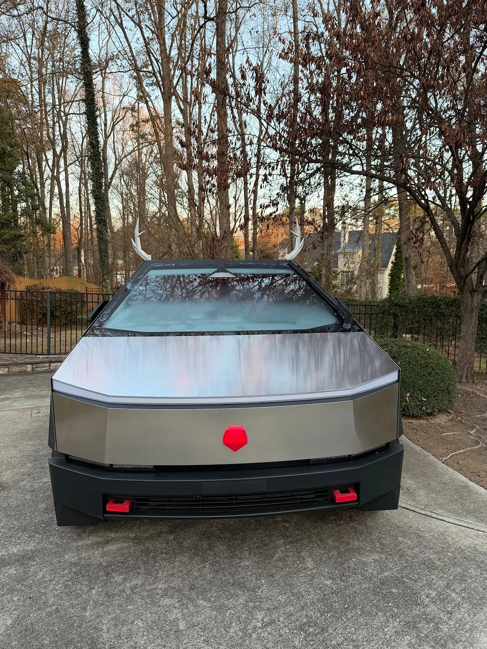 Tesla Cybertruck [3D Print] Christmas - Rudolph Red Nose and Reindeer Antlers IMG_0414