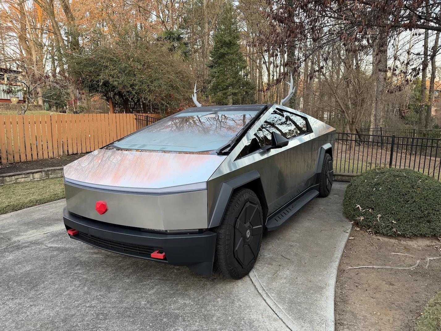 Tesla Cybertruck [3D Print] Christmas - Rudolph Red Nose and Reindeer Antlers IMG_0417