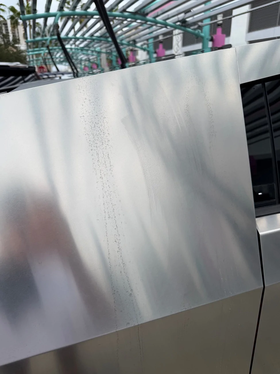 Tesla Cybertruck Staining spots on metal IMG_0371