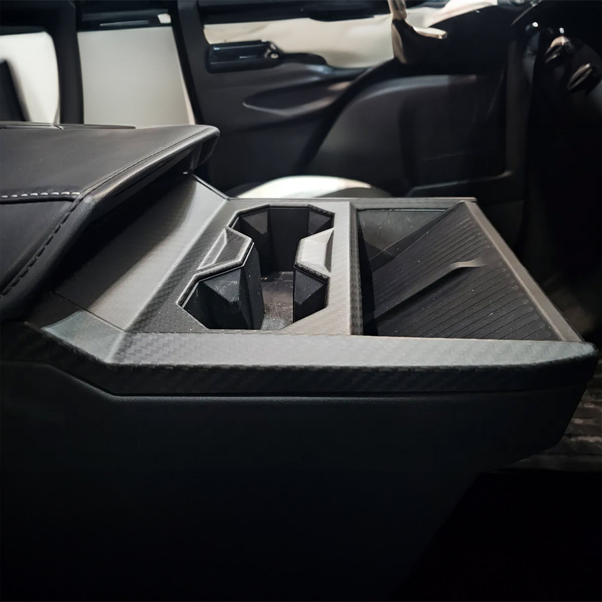 Tesla Cybertruck Carbon Fiber Center Console Cup Holder Frame for Cybertruck + 🎄 Christmas Sale! _Holder_Frame_3acb612b-1841-41e1-becc-06d065a90656