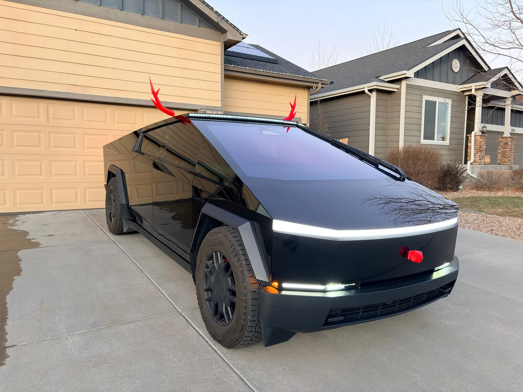 Tesla Cybertruck [3D Print] Christmas - Rudolph Red Nose and Reindeer Antlers IMG_0411