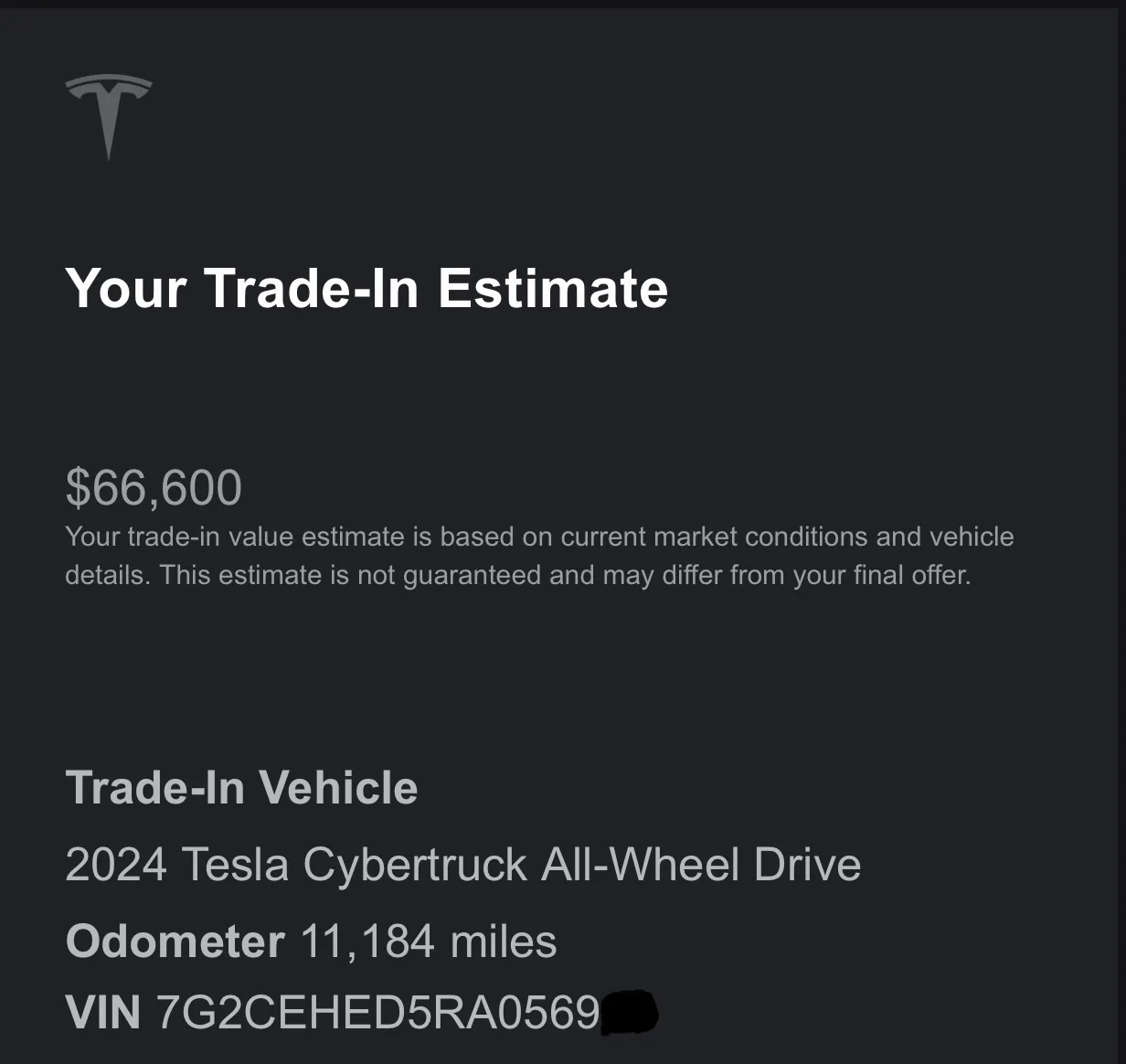 Tesla Cybertruck Trade in prices are going up IMG_1851