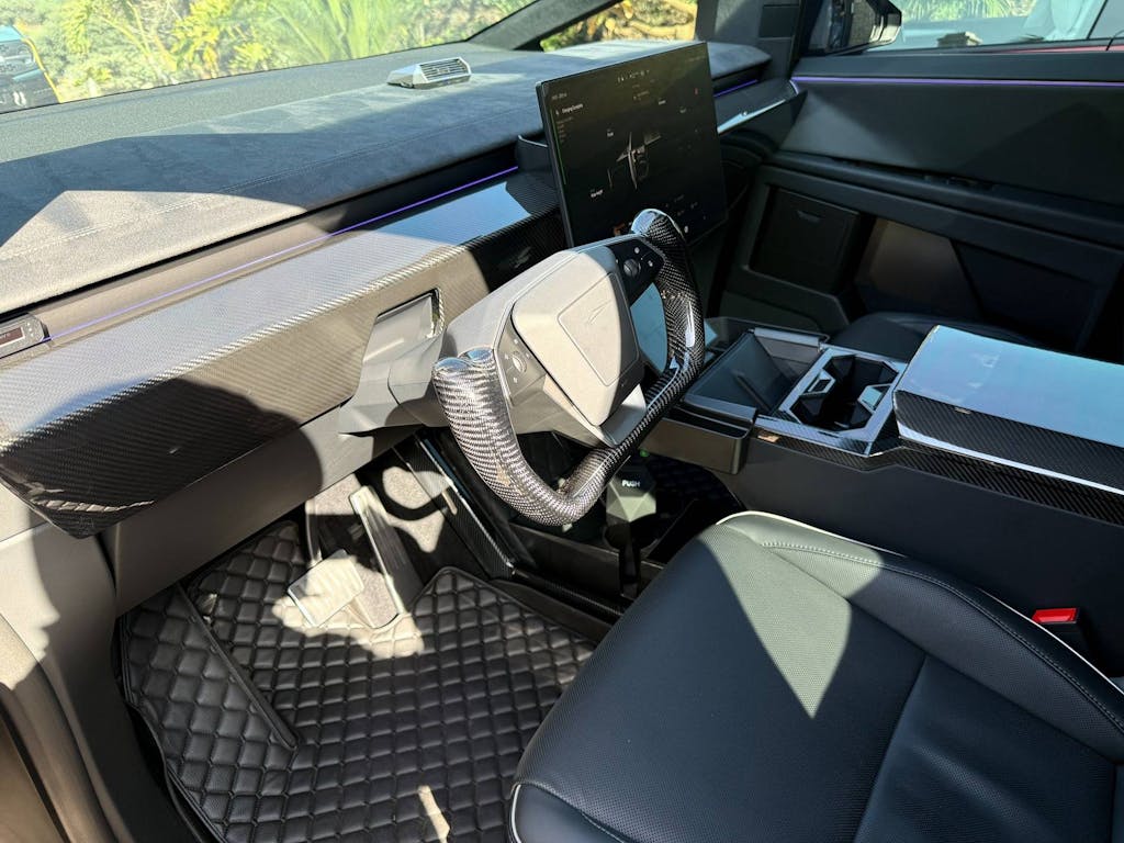 Tesla Cybertruck Carbon Fiber Dashboard Cover for Tesla Cybertruck 2024+ +🎄Christmas Sale! bertruck_Carbon_Fiber_Door_Panel_Cover_6__original