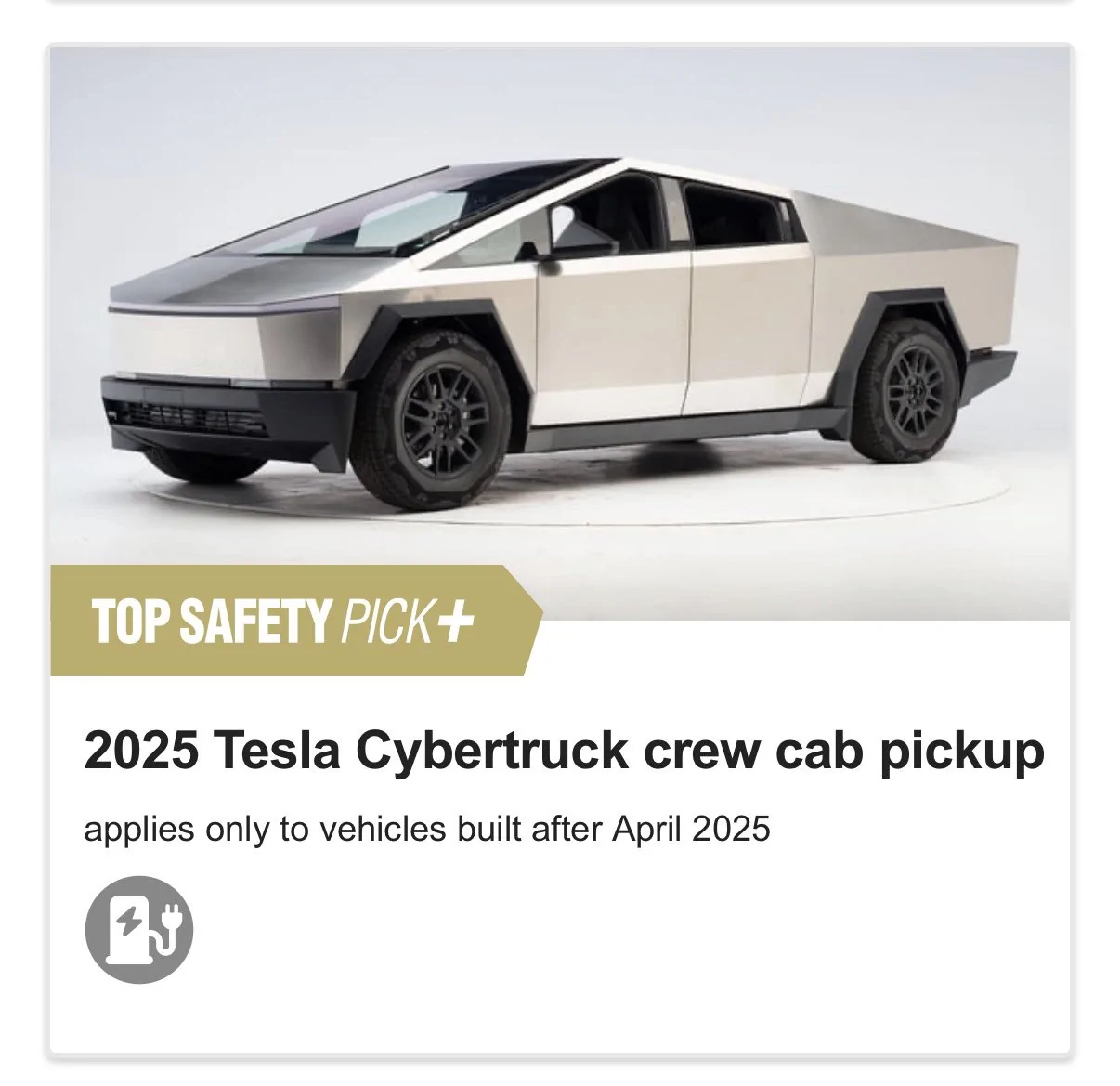 Tesla Cybertruck Cybertruck earns Highest IIHS Top Safety Pick+ Rating -- better than any other pickup truck IMG_8785