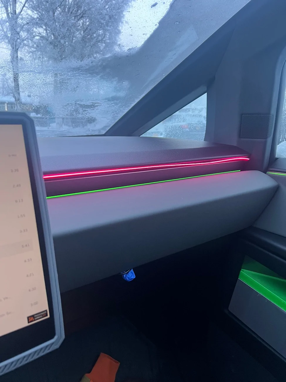Tesla Cybertruck Hansshow LED Dash Light Strip with Blind Spot Detection Install & Demo IMG_8980