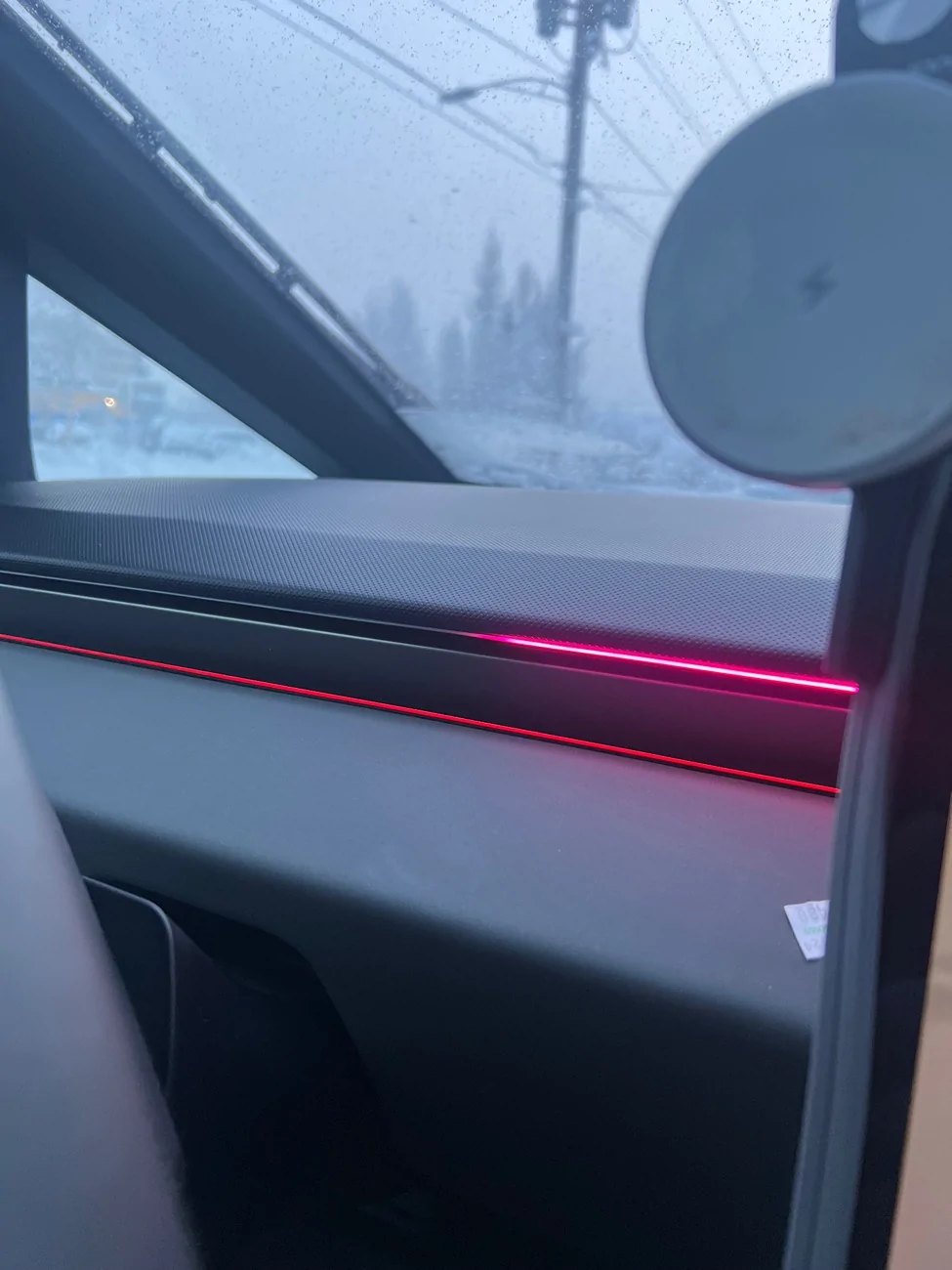 Tesla Cybertruck Hansshow LED Dash Light Strip with Blind Spot Detection Install & Demo IMG_8978