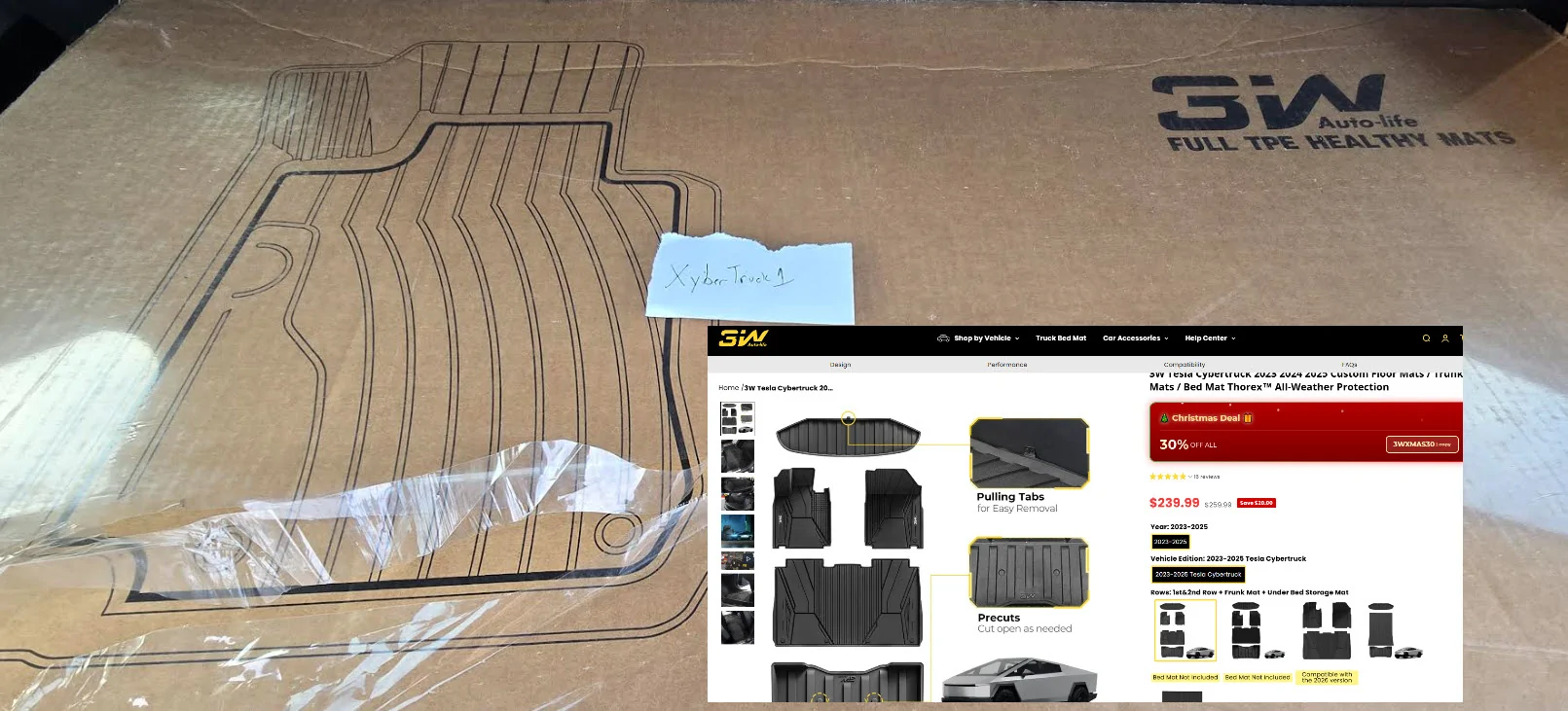 Tesla Cybertruck Cybertruck Accessories For Sale 3wCar Mats 240