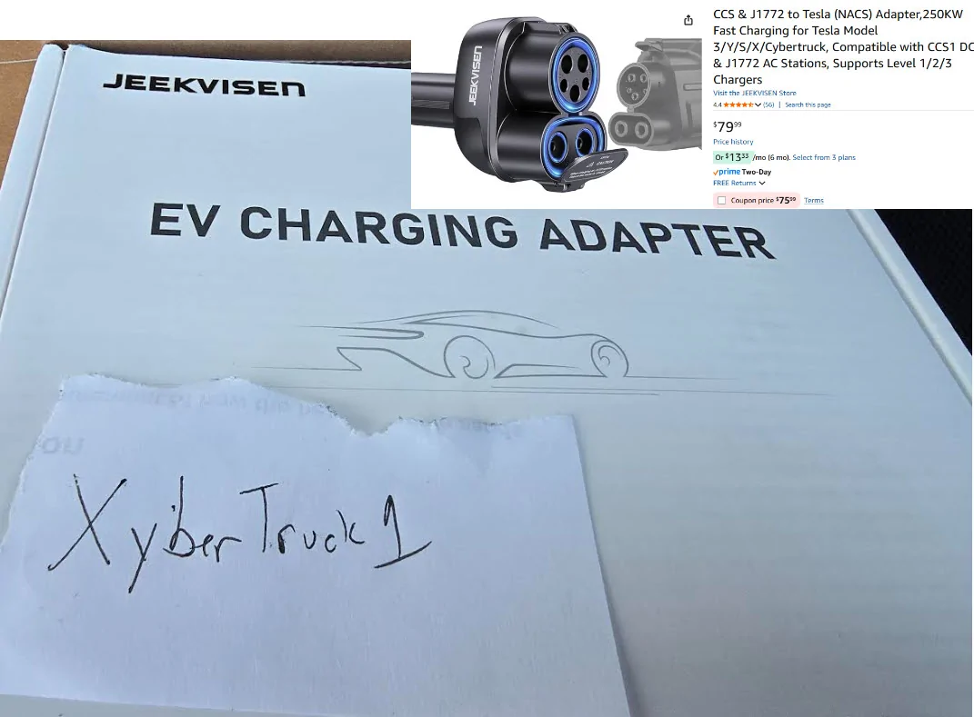 Tesla Cybertruck Cybertruck Accessories For Sale CCS J1772 to Nacs 80